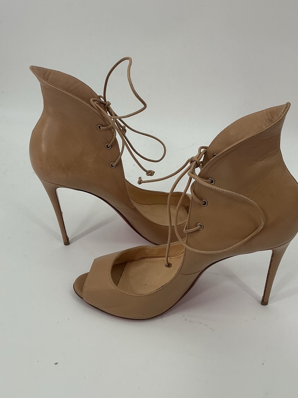 Christian Louboutin Mega Vamp 100 Pumps Beige Nappa Leather 39.5 - Picture 9 of 10